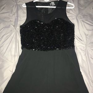 Sequined black romper